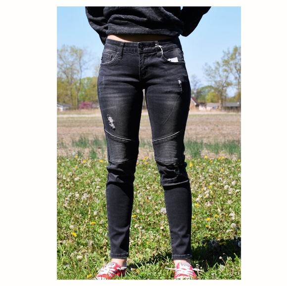 KanCan Jeans Kancan Grey Moto Distressed Skinny Jeans Poshmark